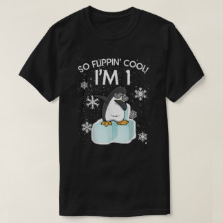 So Flippin' Cool - Dabbing Penguin 1st Birthday T-Shirt