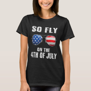 So Fly 4th Of July American Flag Sungles Boys Kids T-Shirt