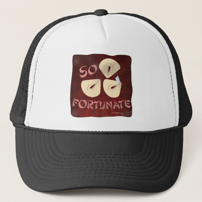 So Fortunate Cookie Funny Food Cartoon Trucker Hat (Front)