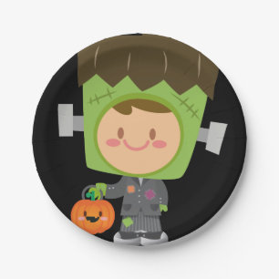 So Franken Cute Frankenstein Kids Halloween Paper Plate
