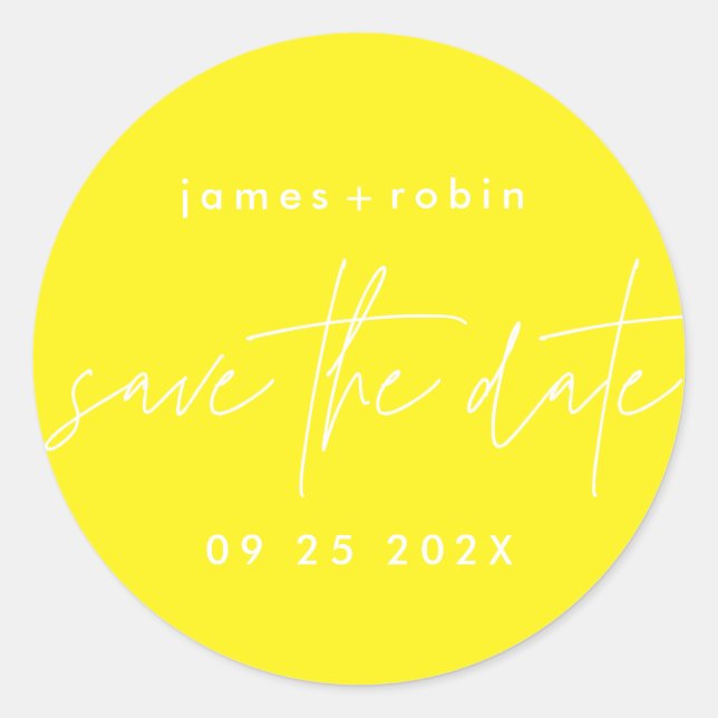 So Fun | Bright Yellow Summer Sun Classic Round Sticker (Front)