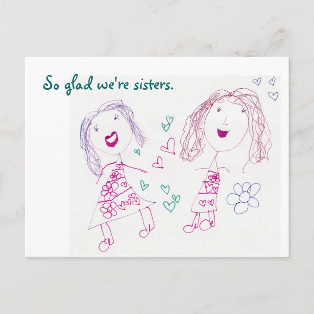 So glad we're sisters, Postcard (Front)