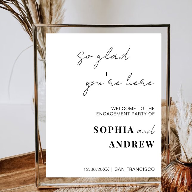 So Glad You're Here Minimalist Wedding Welcome Poster (Creator Uploaded)