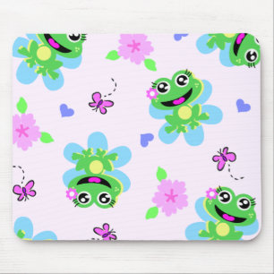 so happy frogs print mouse pad