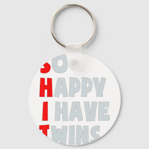 So Happy I Have Twins Funny Parent Twin Mum Dad Mo Key Ring