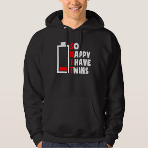 So Happy I Have Twins Tired Twin Dad Low Battery F Hoodie