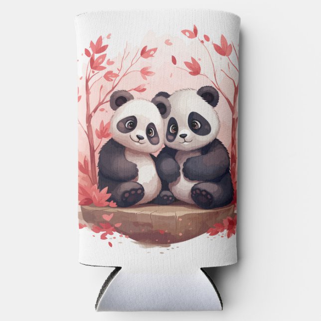 So Happy Together Panda pair  Seltzer Can Cooler (Front)