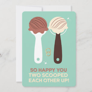 So Happy You Two Scooped Each Other Up Ice Cream Invitation
