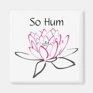 So Hum Pink Black Lotus Magnet