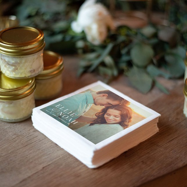 So In Love Simple Photo Wedding Napkins (Creator Uploaded)