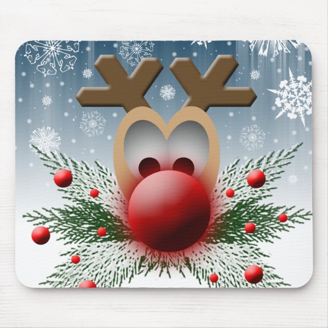 So It Glows Christmas Xmas Holiday Reindeer Mouse Pad (Front)