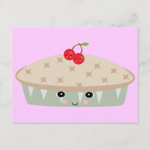 so kawaii cherry pie postcard