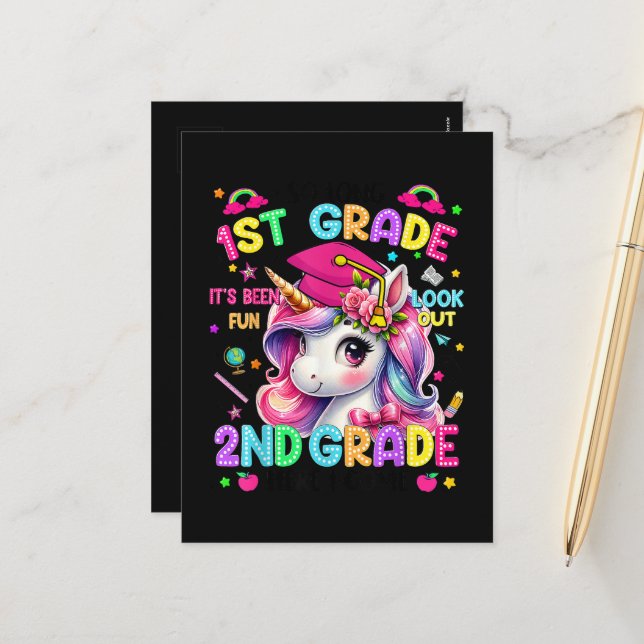 So Long 1st Grade 2nd Grade Here I Come Holiday Postcard (Front/Back In Situ)