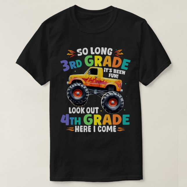  So Long 3rd Grade Graduation Monster Truck  T-Shirt (Design Front)