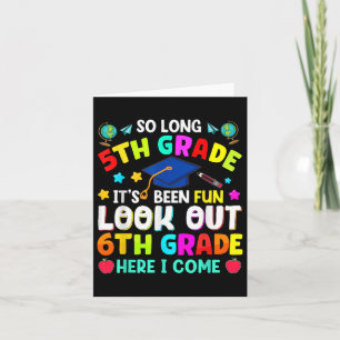 So Long 5th Grade Graduation Graduate Teacher Kids Card