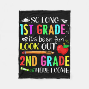 So Long First Grade 2nd Grade Here I Come 1st Day Fleece Blanket