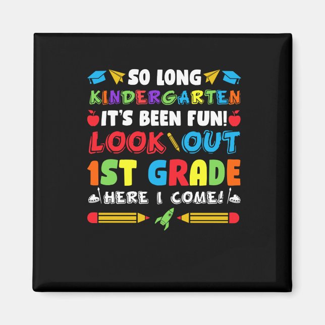 So Long Kindergarten 1st Grade  Magnet (Front)