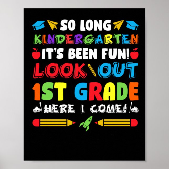 So Long Kindergarten 1st Grade  Poster (Front)