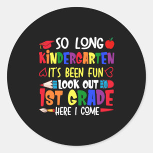 So Long Kindergarten First Grade Teacher Classic Round Sticker