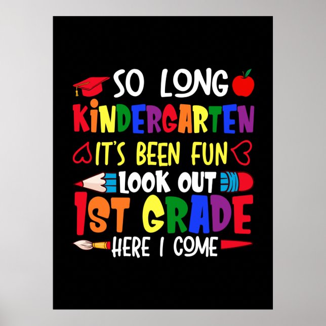 So Long Kindergarten First Grade Teacher Poster (Front)