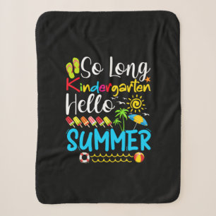 So Long Kindergarten Grade Hello Summer Sherpa Blanket