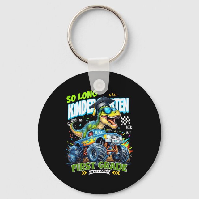 So Long Kindergarten Graduate Dinosaur 1st Grade H Key Ring (Front)