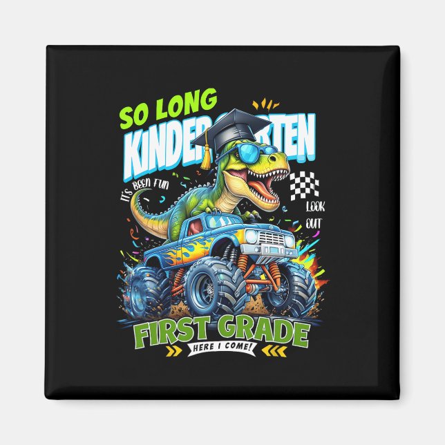 So Long Kindergarten Graduate Dinosaur 1st Grade H Magnet (Front)