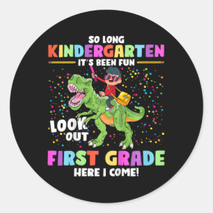 So Long Kindergarten Graduation Cl 2023 Dinosaur K Classic Round Sticker