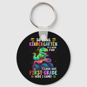 So Long Kindergarten Graduation Monster Truck Dino Key Ring