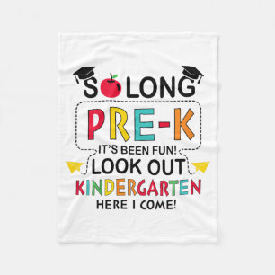 So Long Pre K Kindergarten Here Graduate Last Day Fleece Blanket