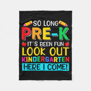 So Long Pre K Kindergarten Here Graduate Last Day Fleece Blanket