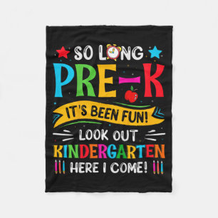 So Long Pre K Kindergarten Here Graduate Last Day Fleece Blanket