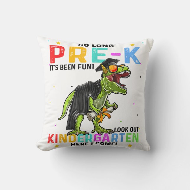 So Long Pre-K Kindergarten Here I Come Dinosaur Gr Cushion (Front)