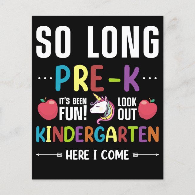 So Long Pre-K Kindergarten Here I Come Pre-k (Front)