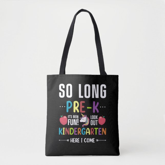 So Long Pre-K Kindergarten Here I Come Pre-k Tote Bag (Front)