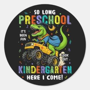 So Long Preschool Graduation Cl 2025 Dinosaur Kids Classic Round Sticker