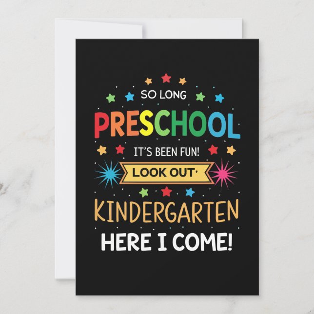 So Long Preschool Graduation Graduate Teacher Kid  Invitation (Front)