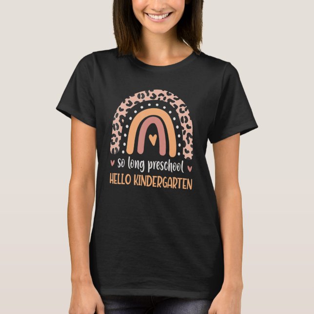 So Long Preschool Hello Kindergarten Teachers Stud T-Shirt (Front)