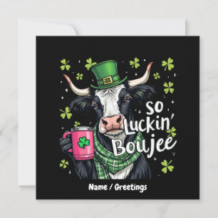 So Luckin' Boujee Retro St. Patrick's Day Invitation