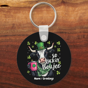 So Luckin' Boujee Retro St. Patrick's Day Key Ring