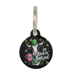 So Luckin' Boujee Retro St. Patrick's Day Pet Tag