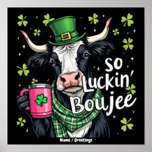 So Luckin' Boujee Retro St. Patrick's Day Poster