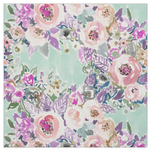 SO LUSCIOUS Colourful Mint Boho Floral Pattern Fabric