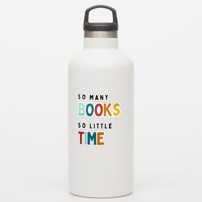 So many books, bright book lover  (Waterbottle)