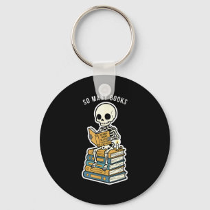 So Many Books Little Time Skeleton Candlelight Key Ring