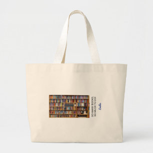 So many books Quote Book Lovers, Personalized Name Large Tote Bag
