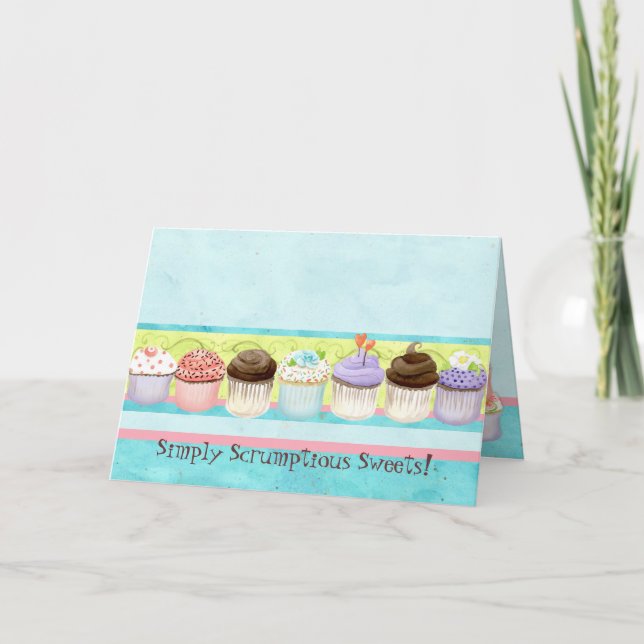 So Many Cupcakes!  Custom Cake Business Note Card (Front)