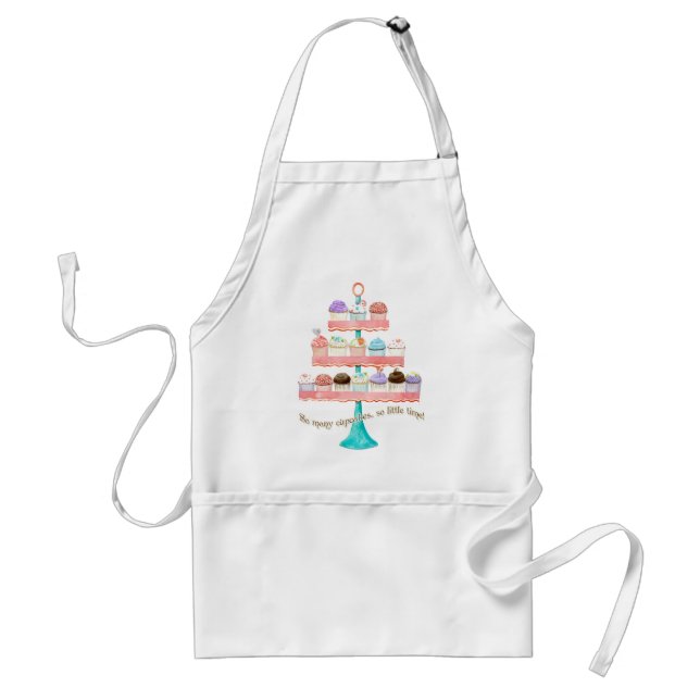 So Many Cupcakes, so Little Time!  Cupcake Art Standard Apron (Front)