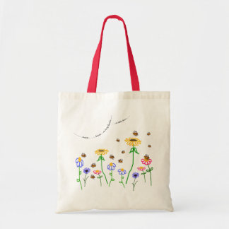 'So Many Flowers' Bees and flowers Tote Bag.