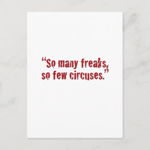 "So many freaks... Postcard